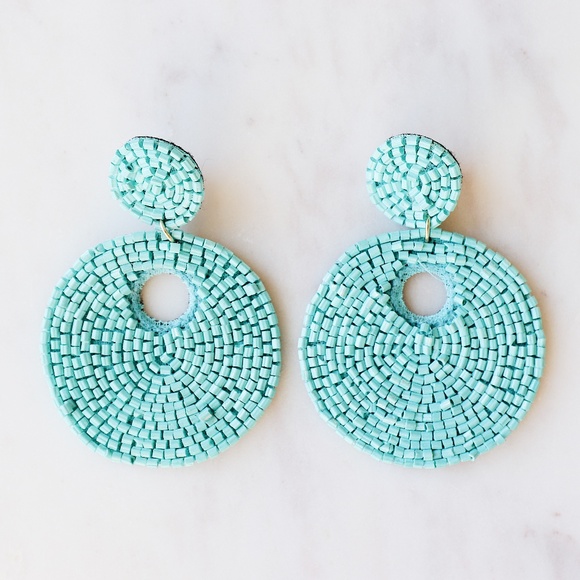 Jewelry - Turquoise Beaded Drop Earrings